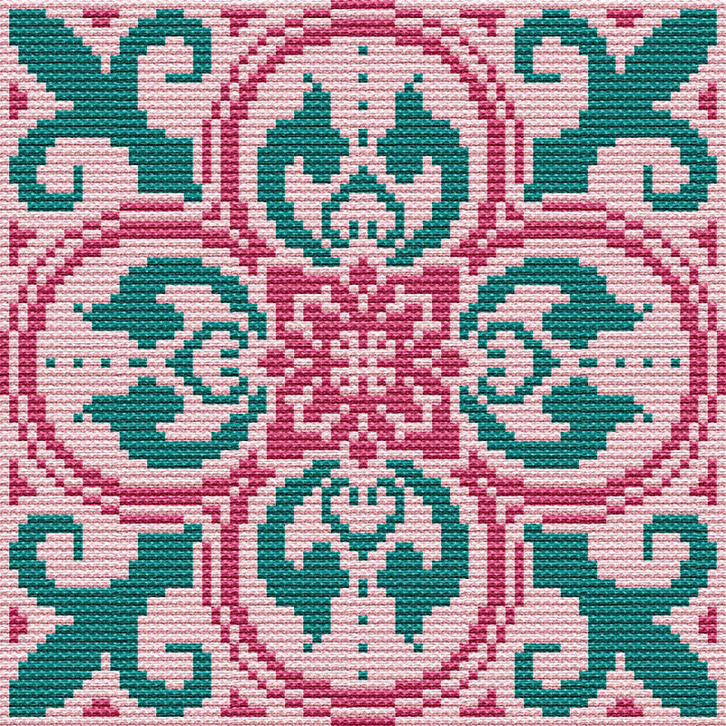 Small Persian Tile - Dawn Needlepoint Tapestry Digital Download Chart